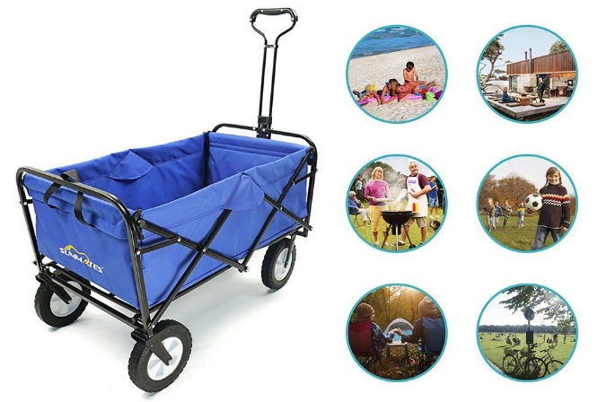 Collapsible-Folding-Utility-Wagon-Garden-cart-outdoor-shopping