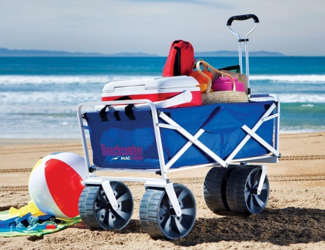 Mac-Sports-Heavy-Duty-Collapsible-Folding-All-Terrain-Utility-Beach-Wagon-Cart-Blue-White