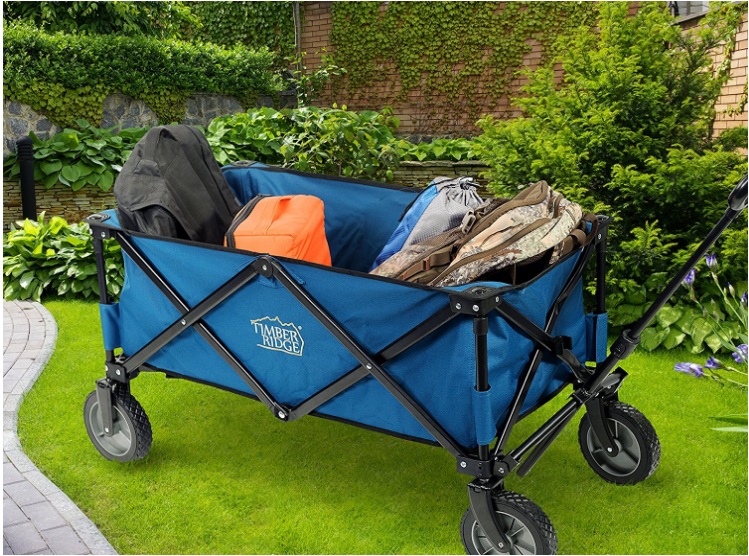 TimberRidge-Folding-Camping-Wagon-Garden-Cart-Collapsible-Blue